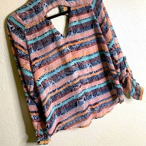 MultiColored Blouse with 3/4 Sleeves